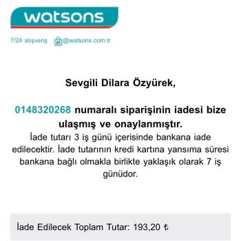 Watsons Sipariş İptali Ve Fiyat Artışı Sorunu