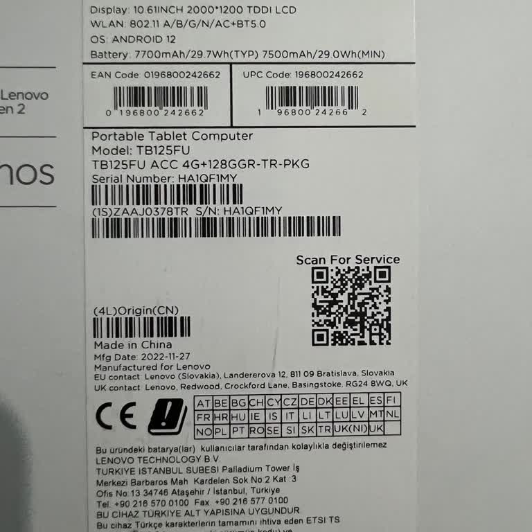 Lenovo Bilgisayar Lenovo TAB M10 Donma Kasma