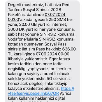 Vodafone Tarife Sebebi İle Mağduriyet Ediyor