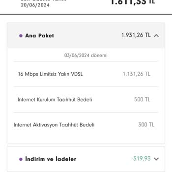 Digiturk Haksız Yere 1611.33 TL Lik Faturayı Yansıtıyor