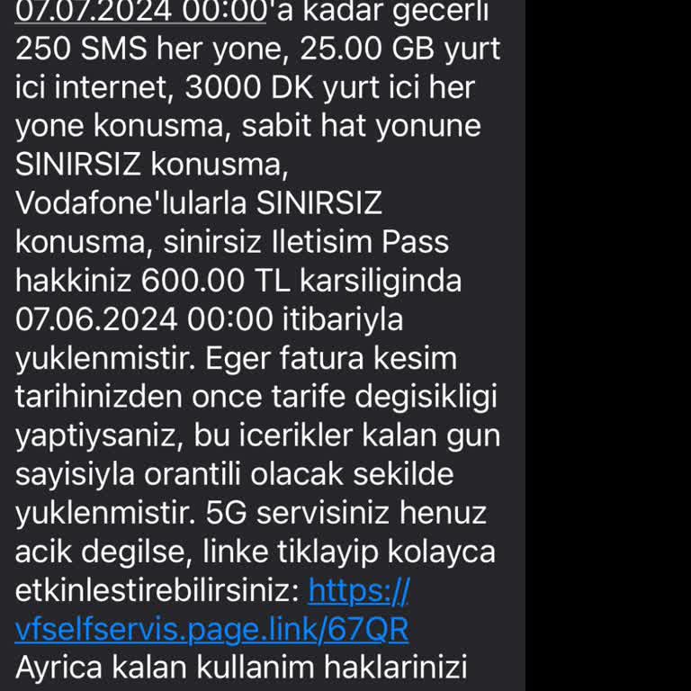 Vodafone Tarife Değişikliğine İzin Vermiyor