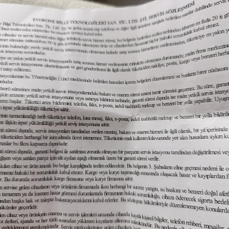 Evofone Arızayı Kabul Etmiyor