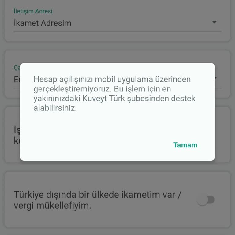 Kuveyt Türk Bankasında Hesap Açamıyorum