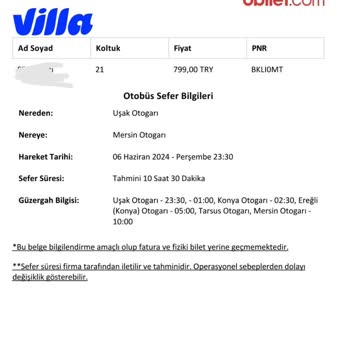 Villa Seyahat Ekstra Bağaj Ücreti İadesi