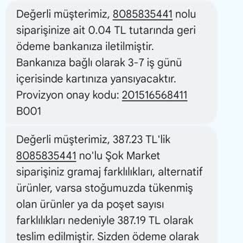Şok Marketler Şok Marketten Şeke Edici Eksik Kilogramlı Ürün.