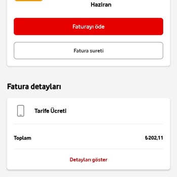 Vodafone Mobil Ödeme Tutarı