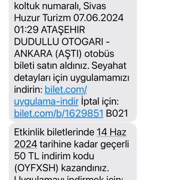 Öz Sivas Huzur Turizm Satın Almış Olduğum Otobüs Biletimi Başkasına Satmak