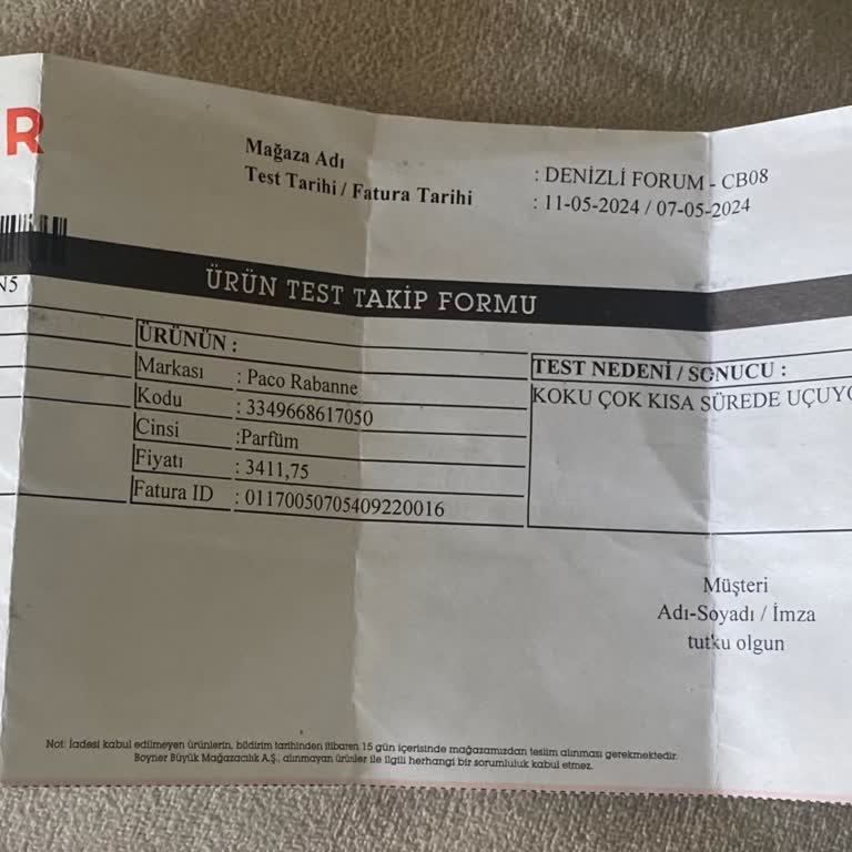 Boyner One Mıllion Royal Parfüm Şikayeti