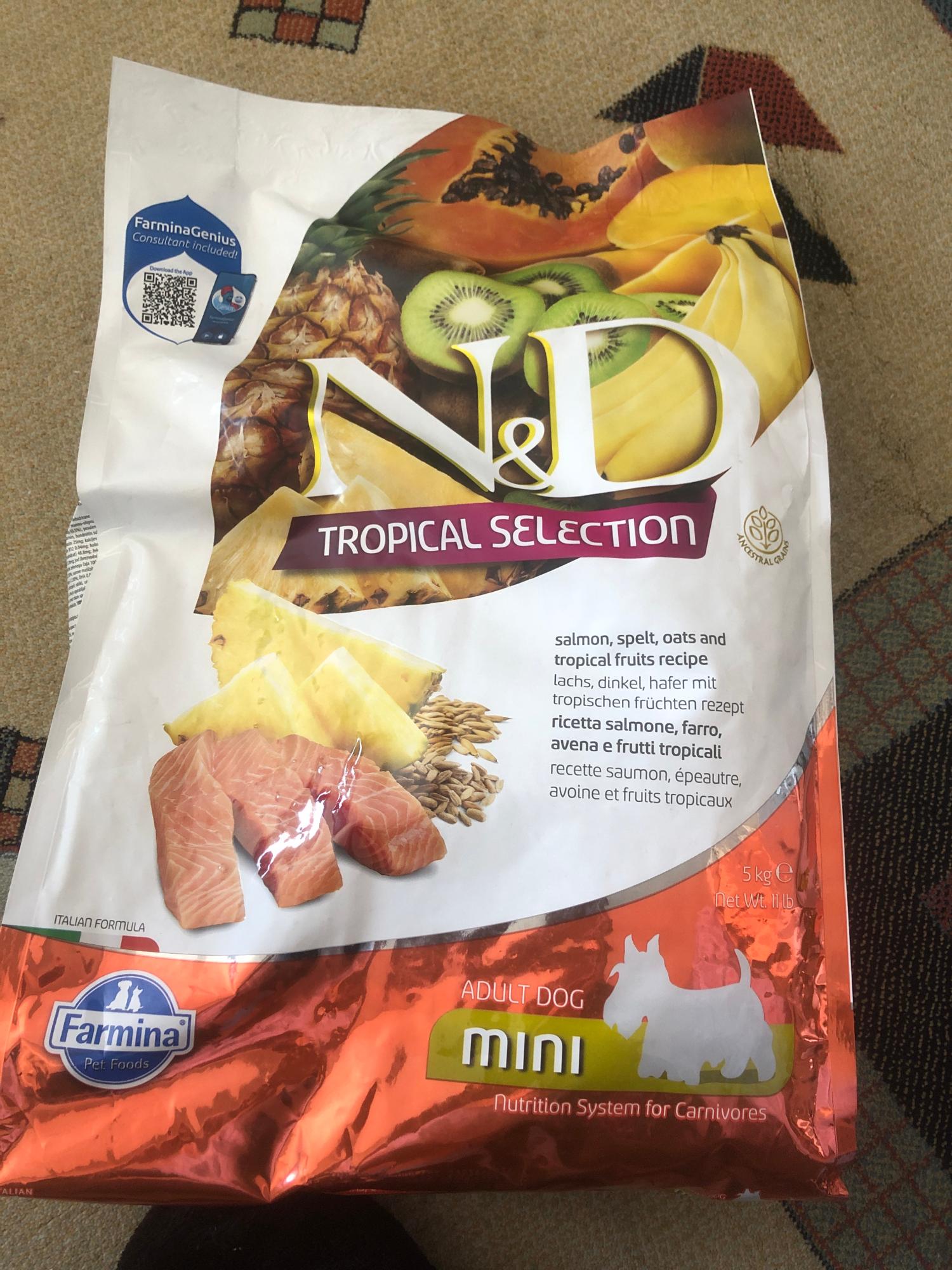 FARMINA ND Dog Tropical Selection Mini – Lachs, 5 Kg – Trockenfutter Für Ausgewachsene Kleine Hunde