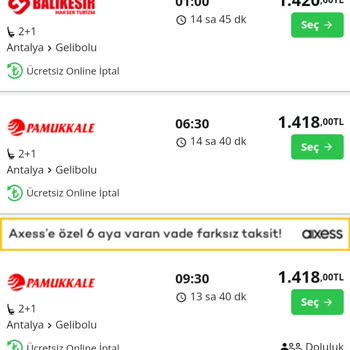 Balıkesir Hakser Turizm &En Uygun.com Şikayeti