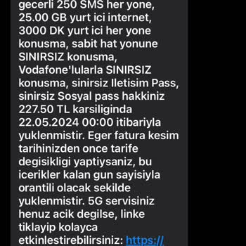 Vodafone Fahiş Zam Oranı