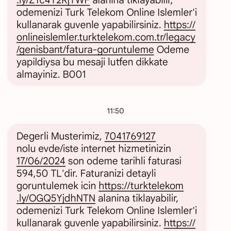 Fazla Fatura TTNET İnternet