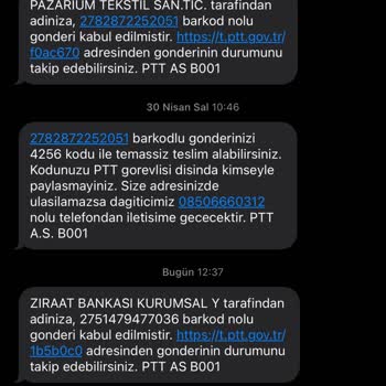 Ziraat Bankası Kurumsal Y Tarafından Adımıza Barkodlu Gönderi