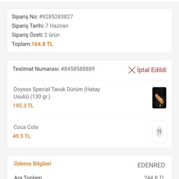 Trendyol GO Adres Sorunu Ve İptal Edilen Sipariş