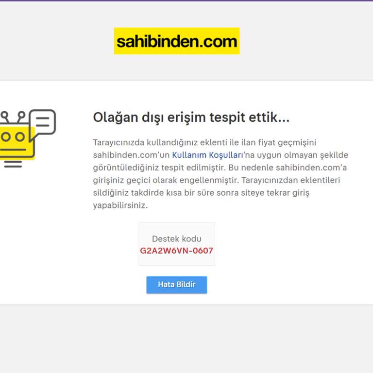 Sahibinden.com'un Fiyat Geçmişine Bakan Eklentiye İzin Vermemesi