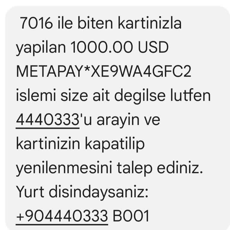 Meta Pay Acil Kart Güvenliği Uyarısı: Yetkisiz İşlem Bildirimi