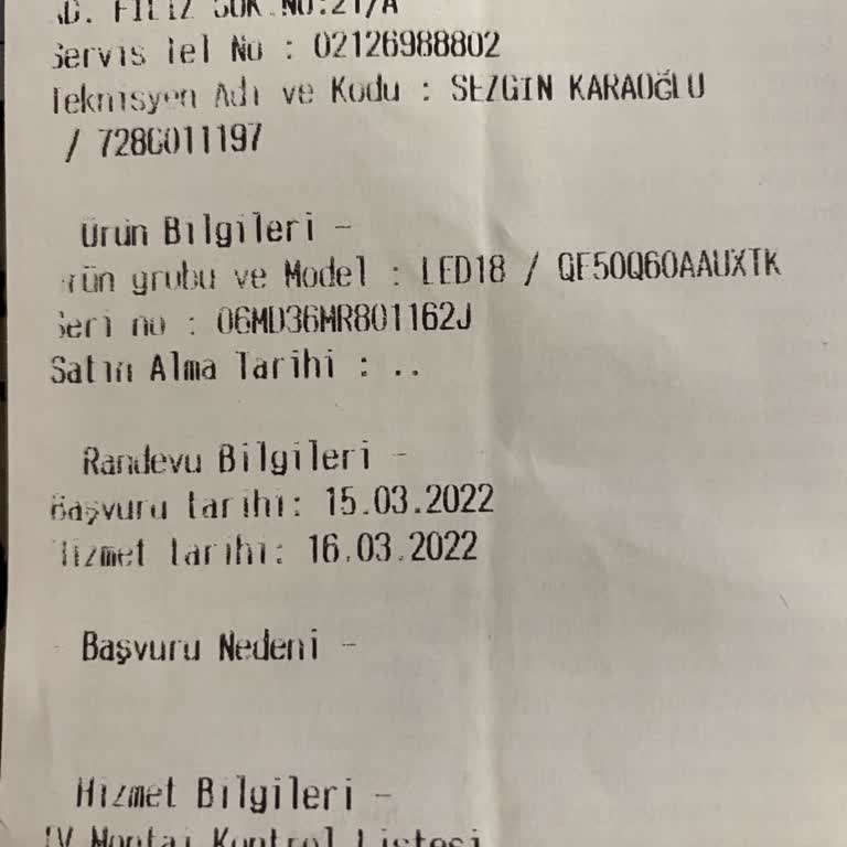 Garantisi 3 Ay Geçmiş LED Panel Arızası Samsung TV