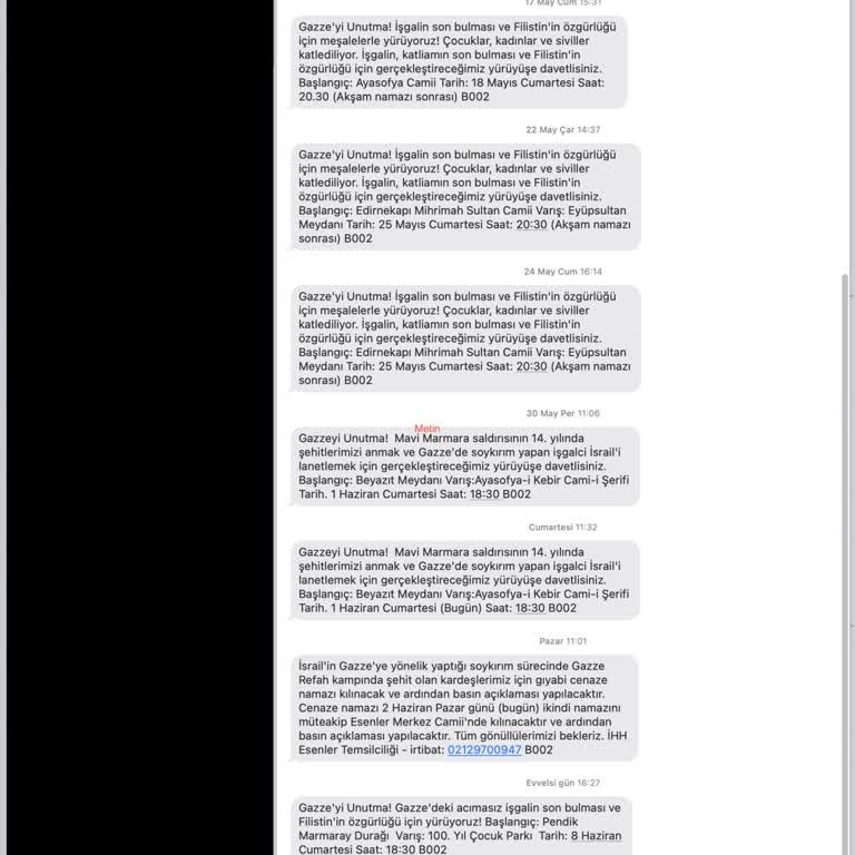 İHH'dan Gelen İptal Edilemeyen SMS'ler.