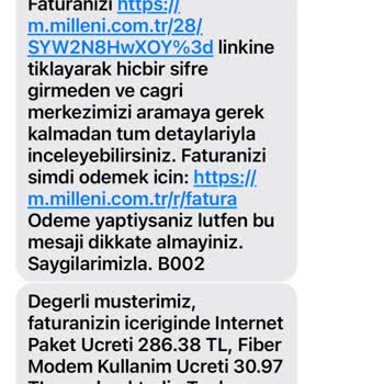 Millenicom Nakil Ve Fatura Şikayeti