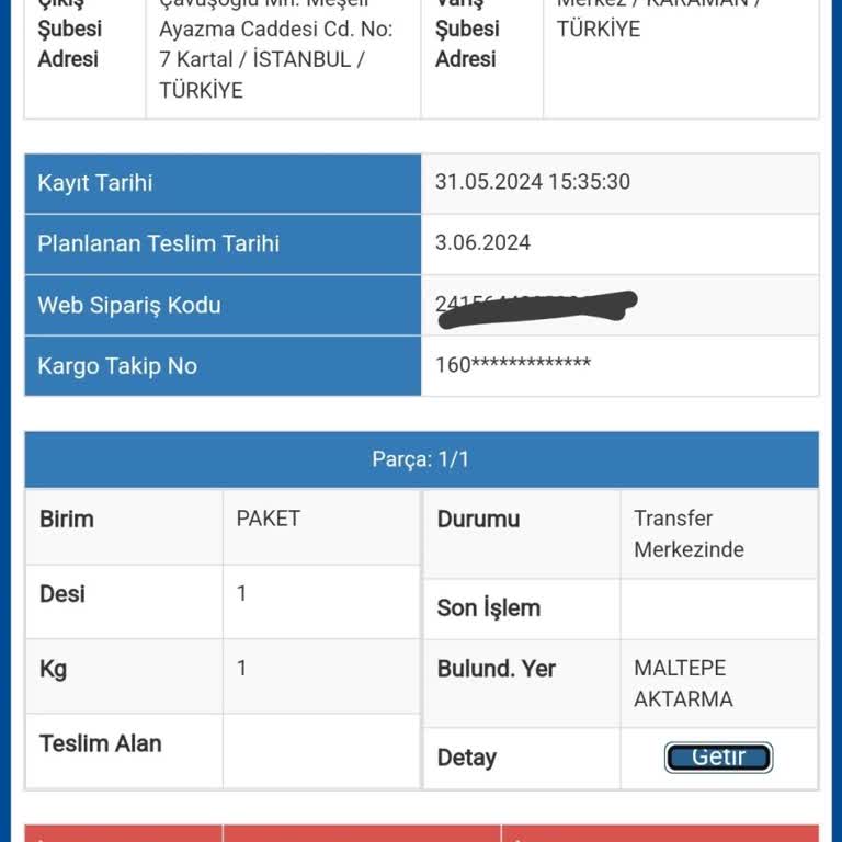 Sürat Kargo Maltepe Aktarma Kargo Araca Yüklenmiyor