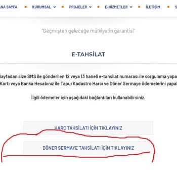 Tapu Ve Kadastro Genel Müdürlüğü (Tapu Döner Sermaye Ödeme Hatası)