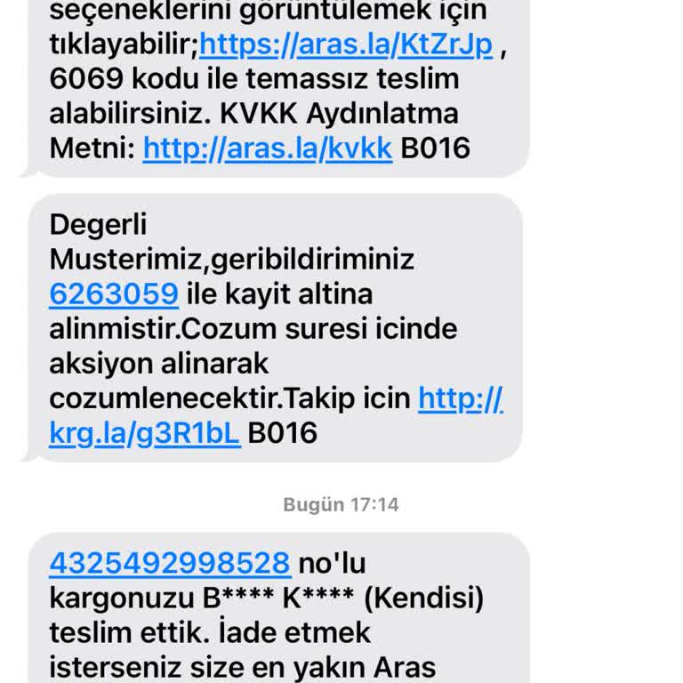 Aras Kargo'nun Kargo Teslim Edememesi