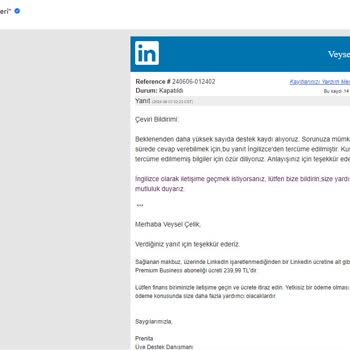 Linkedin Haberim Olmadan Ve Fazlasıyla Ödeme Aldı