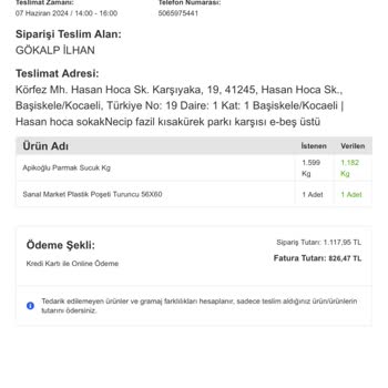 Migros Sanal Market Sipariş Eksikliği