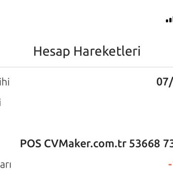 CV Maker TR Hesabımdan Para Çekti