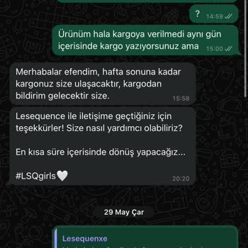 LESEQUENCE Ürünüm Asla Gelmiyor