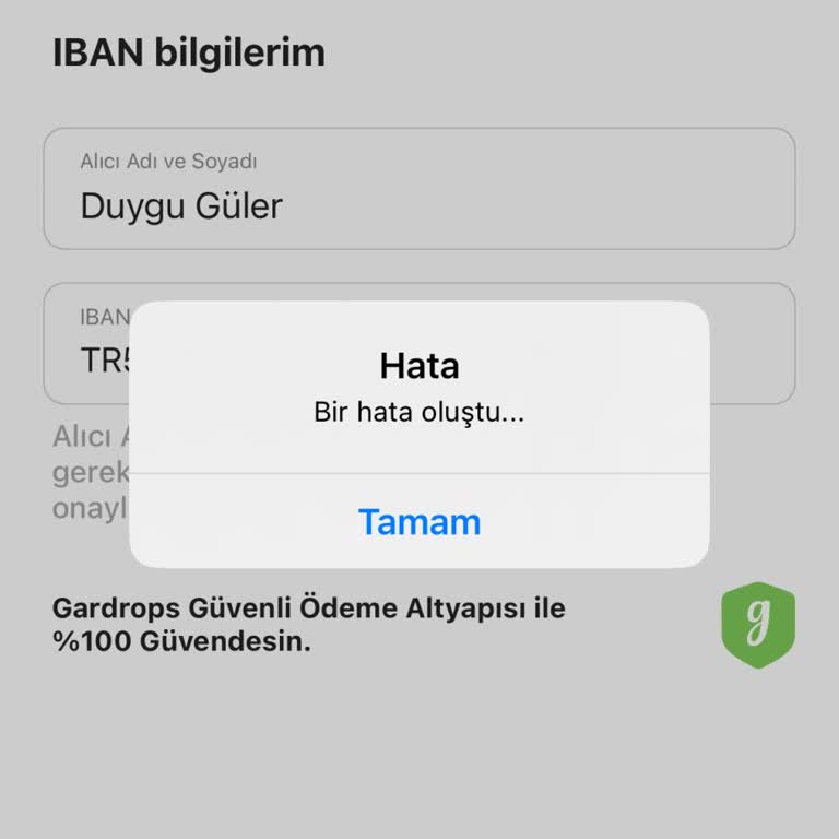 Gardrops Para Çekimi Yapamıyorum