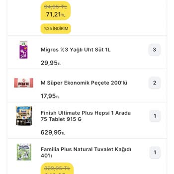 Migros Sanal Market Ürünümü Vermiyor