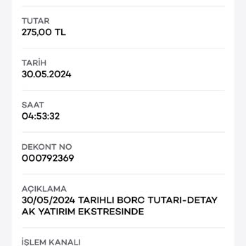 Akbank'ın Yatırım Hesabı İçin Yıllık Ücret Kesmesi