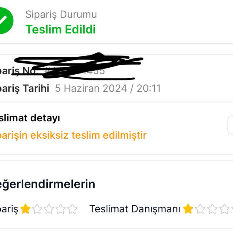 Migros Teslim Edilmeyen Ürün