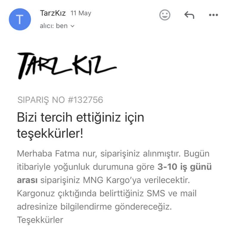 TarzKız Gelmeyen Ürünüm 38 Numara