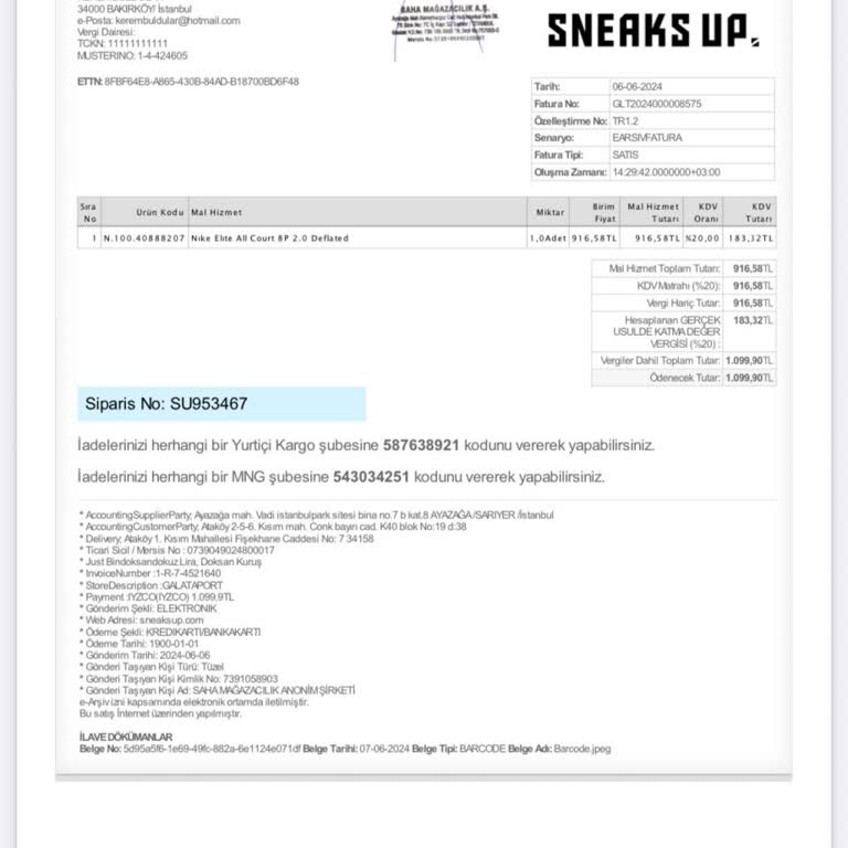 Sneaks Up 1 Haftada Teslim Edilemeyen Sipariş