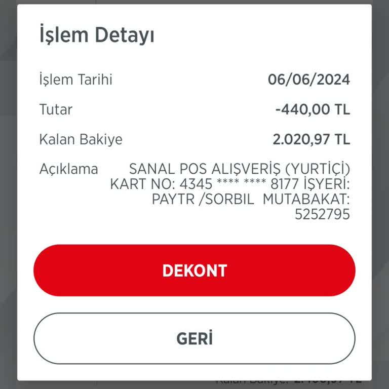 Sorbil 440 TL Çekmiş
