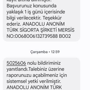 Anadolu Sigorta Kaza Sonrası Süresinde Onarılmayan Araç
