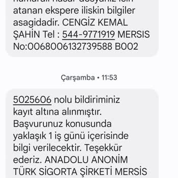 Anadolu Sigorta Kaza Sonrası Süresinde Onarılmayan Araç