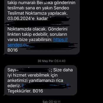Sendeo-KARGOM Teslim Edilmedi Bilgi Alamıyorum.