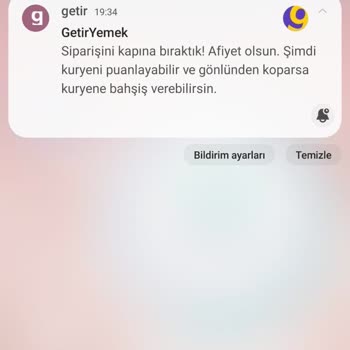 Getir Yemek Yok Olan Sipariş