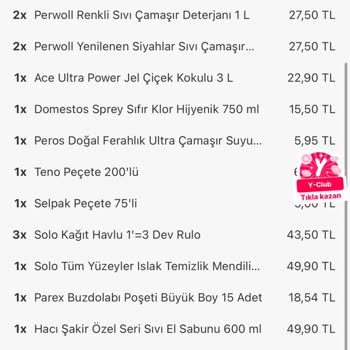 Yemeksepeti.com Carrefour SA Sipariş Şikayeti