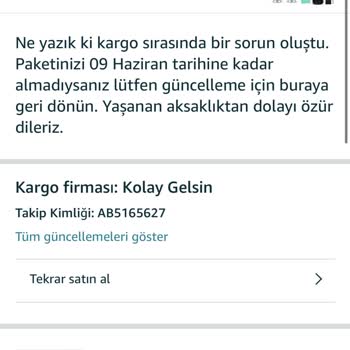 Amazon Ürünümü İptal Etti