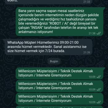 Millenicom İnternet Hizmeti Verememe