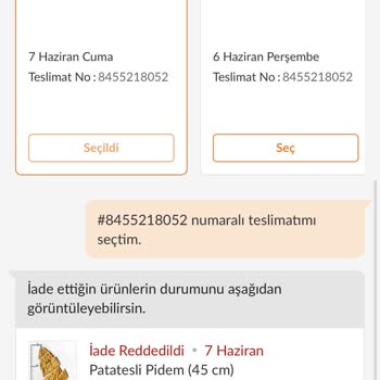 Pidem Restaurant Eksik Sipariş Ve İade Sorunu