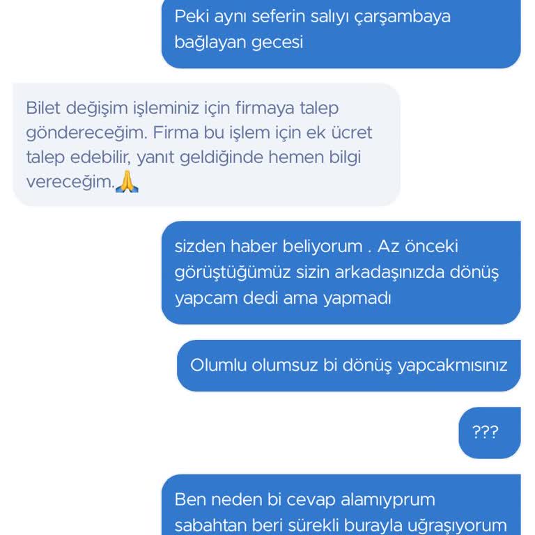 Obilet Bilet Değişimi İlgisizliği