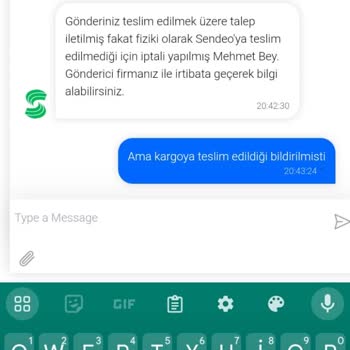 Sendeo Kargom Ortada Yok