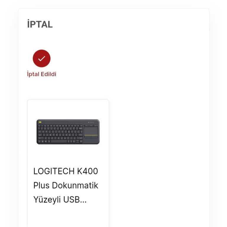 Media Markt Logitech K400 Ürün İptali
