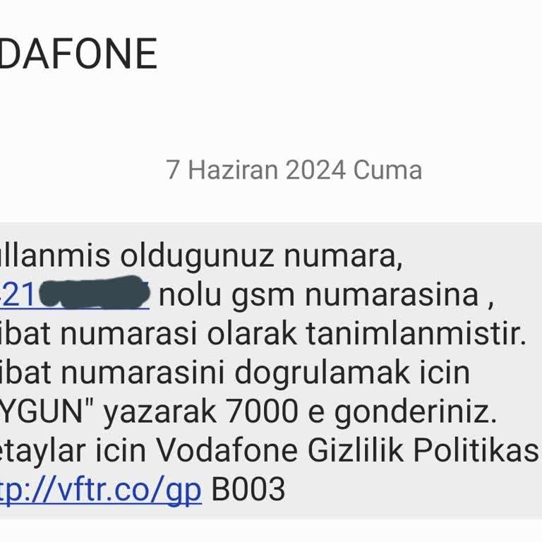 Vodafone Numara Ele Geçirme