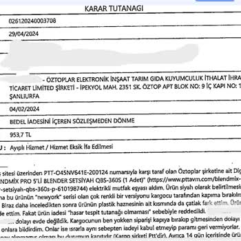 Epttavm'nin İade Yapmadığı Ürüne Tüketici Hakem Heyeti'nin İade Kararı